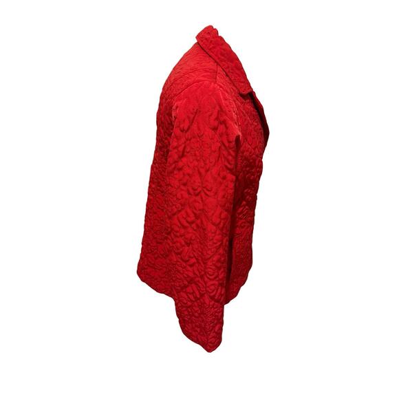Mountain Lake Petite Red Quilted Jacket Blazer L Large Womens Vintage Retro - Picture 5 of 5